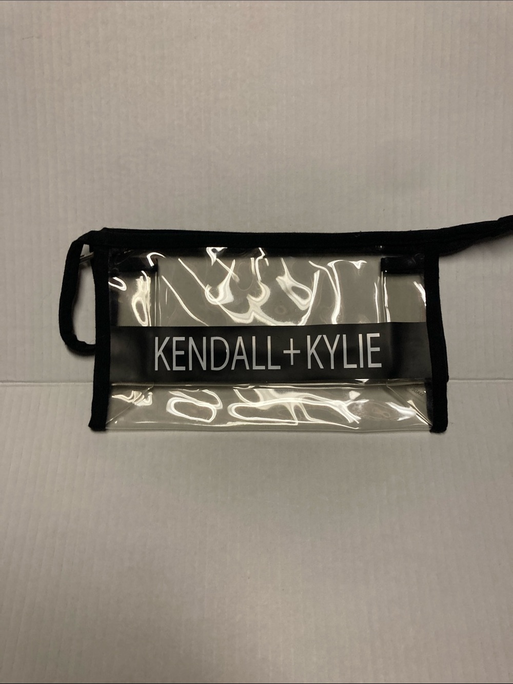 Kendall & Kylie Clear Travel Pouch/Makeup Bag with Black Trim